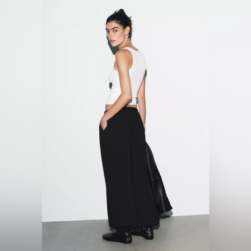 Zara PLEATED JOGGING PANTS - Black